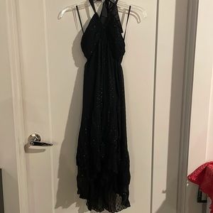 H&M Black Polka Dot Shimmer Halter Dress